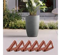 48-Pack Flower Pot Foot Pads - Breathable Ventilated Plastic Base Gaskets for Indoor/Outdoor Potted Plants Root Rot Water Damage Soil Spills 5.5 X 1.5 X 7 Centimeter Brown