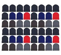 48 Pack Kids Winter Beanies, Warm Cold Weather Hats for Boys Girls Children, School Outdoors, Bulk - - One Size