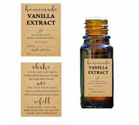 48 Pack Kraft Homemade Vanilla Extract Stickers 1.5×2 inch Square Personalized Vanilla Instruction Labels for Handcrafted Vanilla Bottles,Holiday Christmas Gifts,Jar Kitchen Pantry
