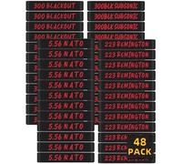 48 Pack Marking Bands for Magsaddle 5.56 NATO, 223 Remington, 300 Blackouts, 300BLK Subsonic Ammo Gauge Tag Identifier Accessories (Black - Red)