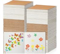 48 Pack Mini Kraft Paper Notebooks, Unlined Blank Journals, Sketchbooks Pocket Journal for Kids, Students,Travelers and Office Supplies, 24 Sheets (4 x 4 In)