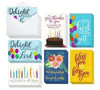 48-Pack of Christian-Themed Birthday and Celebration Greeting Cards with Envelopes Included, 10 x 15 cm Each