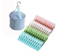 48 Pack Plastic Clothes Pins Heavy Duty Outdoor for Hanging Clothes, Colored Clothespins With Springs, Drying Line Pegs, Mesh Bag, Crafts Picture Clips, Food Package Clips