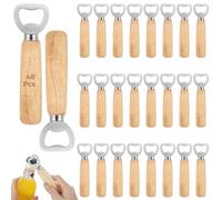 48-Pack Wine & Beer Bottle Openers With Wooden Handles, Stainless Steel Cider Drink Openers For Weddings & Parties, Classic Design