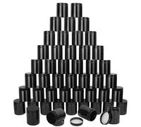 48 Packs 8 oz (250 ml) Black Plastic Jars with Lids, Cosmetic jars with Wide-Mouth for slime, beads, rhinestones, sequins Cosmetics, Lotion, Cream, Ointments and More by KUKLIPJIM.