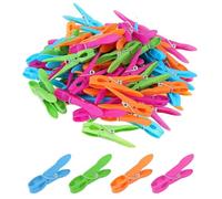 48 Packs Clothes Pegs Pegs For Washing Line Plastic Pegs For Hanging Clothes, Trousers, Socks, Hats, Bed Linen, Photos, Curtains, Etc.(4 Colours)