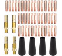 48 Pcs 14AK 15AK Flux Core Gasless Nozzle Tips Kit, MIG Welding Contact Tip 0.9 mm 0.035'' M6, Tip Holder Diffuser Compatible with MIG MAG AK14 MB14 15AK MB15 Welding Torch