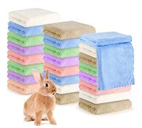 48 Pcs 24 Pcs Guinea Pig Fleece Bedding Blankets Bulk Washable Small Animal Fleece Cage Liners Pet Wash Cloth Sleeping Mat Cover for Hamster Chinchilla Rabbit Hedgehog (14 x 30 Inch,Multicolor)