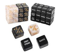 48 Pcs Ability Keyword Counter Dice Set - Acrylic Tokens Dice with Velvet Bag for MTG TCG Board Games - Tabletop Gaming Accessories for Players, Parties and Bars