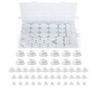 48 PCS Bathtub Jet Covers Silicone Hole Plug White Tube Plugs 4 Sizes Waterproof Bathtub Plug Fit for 12mm 14mm 16mm 22-23mm Bathtub Hole