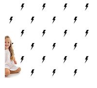 48 PCS Black Lightning Bolt Decals for Wall or Cars, Lightning Bolt Stickers for Wall, Lightning Bolt Wallpaper Decor
