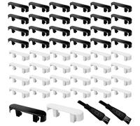 48 Pcs Black Window Drainage Cover Caps,Plastic Weep Hole Covers Replacement for UPVC Windows,Double Glazing Drain Caps Accessories (White/Black)