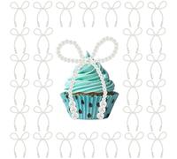 48 Pcs Bow Cake Topper Not Easy to Fade Cupcake Decoration Bow Suitable for Party Christmas Decorations