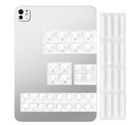 48 Pcs Bumper Pads, Self Adhesive Silicone Pad, Round Spherical Square Rubber Feet Pads for Cabinet Doors Glass Tops Drawers Cupboard Boards Picture Frames, Clear (48PCS-Clear)