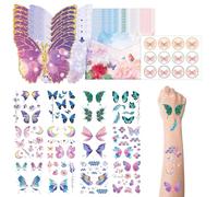 48 Pcs Butterfly Party Invitations Set, Cute Invites with Envelopes, Stickers and Tattoo Stickers, Purple Invitation Cards for Kids Childrens Birthday Party Celebrations