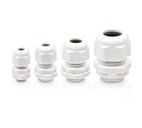 48 pcs Cable Glands - M12, M16, M20, M25, Cable Conduit Fittings Flush Mounting, Adjustable Waterproof Connectors Outdoor Set, Plastic Nylon IP68 Gland for Wall-Mounted Distribution & Electrical Boxes