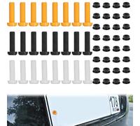 48 Pcs Car Number Plate Screws and Caps, Number Plate Screws and Nuts, Number Plate Fixing Kit, for Car Truck Caravan Motorcycle Bike Motor Fixing and Repair