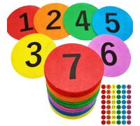 48 Pcs Carpet Marker Spots with Numbers, 3.9 in 10 cm Multicolor Floor Dots for Classroom, Reusable Hook and Loop Rug Spot Markers for Youngsters, Teachers and Home