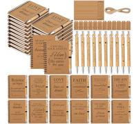 48 Pcs Christian Spiral Notebooks Bulk with Bible Verse Pens, Bookmarks - Faith Journal and Prayer Notebook Gift Set for Women, Church, Religious, Bible Study, Small Groups, Sunday School Gifts