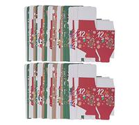 48 Pcs Christmas Gift Boxes with Lids, Decorative Christmas Treat Box, Lovely Pattern Printed Hard Paper Gift Boxes for Party Candies Presents and Holiday Decoration