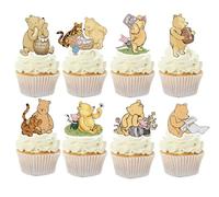 48 Pcs Classic Winnie Cupcake Toppers Cake Topper Cute Pooh Baby Shower Decorations Adorable For Bee Bear Themed Party Decor Welcome Baby First Birthday Supplies