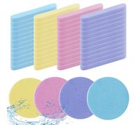 48 Pcs Compressed Facial Sponges, Multicolor Cotton Rectangular Face Washing Sponges, For Facial Cleansing, Exfoliation, Makeup Removal
