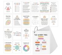 48 Pcs DBT Flashcards Dialectical Behavior Therapy Coping Skills Cards with Binder Rings, Anxiety Coping Skills, DBT Affirmations, Cognitive Distortions, Mental Health Counseling Card Deck