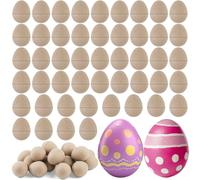 48 Pcs DIY Paper Mache Easter Eggs,3.2"x2.2"Durable Easter Eggs Empty,Cardboard Easter Eggs,Paint Your Own Paper Mache Eggs for Easter Party Gifts Basket Filler Classroom Crafts