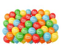 48 Pcs Easter Balloons Decoration, 10 Inch Large Printed Happy Easter & Egg Latex Balloons, Assorted Colours, Party Decorations for Home, Garden, Indoor and Outdoor Easter Party Supplies & Favours