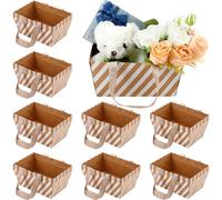 48 Pcs Easter Basket for Gifts Empty DIY Bulk Party Gift Basket Kit with Handles Market Trays for Packages Wrapping Wedding Party Anniversary Display (Brown, Beige,1)