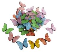 48 Pcs Edible Rice Wafer Paper Butterflies - 6 Colors- Gluten-Free Cake Decorating Toppers for Baking, Cupcakes, Cookies, and Desserts