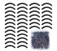 48 pcs Eyelash Curler Replacement Pads, Silicone Rubber Refill Pads with Clear Storage Box Black Eyelash Curler Pads for Universal Curlers