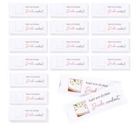 48 Pcs Felt Chocolate Bar Holders,"Du Hast Ein Dickes Danke Verdient"Chocolate Packaging Soft and Thick Felt,Wear Resistant and not Easy to Deform for Farewell Parties,Corporate Parties(48pcs-white)