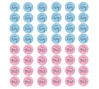 48 Pcs Gender Reveal Stickers - Team Boy & Girl Labels, Baby Game Voting, Blue & Pink Round Stickers for Baby Shower Party Decor