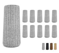 48 Pcs Grey Premium Chair Leg Socks Protectors for Hardwood Floors - Do not Easily Fall Off - Very Easy to Put on - Fits All Leg Shapes - High Elastic Bar Stool Leg Covers - Furniture Pads