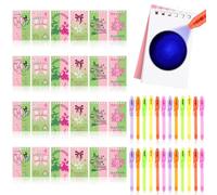 48 PCS Halloween Witch Themed UV Pens and Notebooks Halloween Witch Party Favors Mini Notebooks Bulk Green and Pink Birthday Party Favors Note Pad for Witch Supplies Gift Bag Stuffers