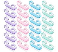 48 Pcs Handle Grip Nail Brush, Fingernail Brush Nail Brushes for Cleaning Fingernails, Hand Scrub Brushes Toe Scrubber for Men Women (4 Colors)