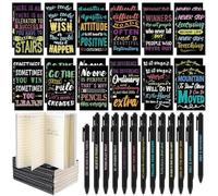 48 Pcs Inspirational Gift for Students from Teacher Inspirational Pens with Motivational Quotes Notebooks Mini Notepads Employee Appreciation Gifts for Coworker Staff Volunteer Teacher Student