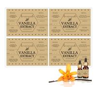 48 Pcs Kraft Vanilla Extract Labels Homemade Vanilla Extract Stickers 2×3 Inch Vanilla Bottle Labels for Handcrafted Vanilla Bottles,Holiday Christmas Gifts,Jar Kitchen Pantry