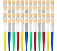 48 Pcs Large Paint Brushes Set, 19cm Art Brushes, 24 Flat & 24 Round Tips | Colorful Paintbrushes with Soft Bristles and Colourful handles, Washable & Acrylic Paint, Classrooms, Workshops, Group Crafts