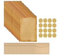 48 Pcs Letter Writing Set,Vintage Writing Paper and Envelopes,16 Vintage Envelopes,16 A5 Letter Paper,16 Wax Seal Stickers,for Invitation Letter Thank You Letter Memorial Gift Birthdays Love Letters