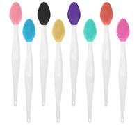 48 Pcs Lip Scrub Brush, Silicone Double Sided Lip Exfoliator Brush for Men Women lightening dark lips Smoother Fuller Lip Appearance - 8 Colors