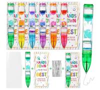 48 Pcs Liquid Motion Bubbler Pens Novelty Fun Timer Pen Inspirational Gift | Colorful Liquid Motion Pen with Inspirational Card Gift Bag Motiveational Gift for Student Gifts Teacher Class Rewards