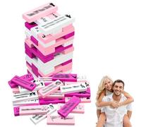 48 Pcs Lust Tower Couples Games, Super Naughty Block Tower Game, Valentine Tumbling Tower Stacking Blocks Game, Couples Date Night Games for Flirting,Talking, Challenge, Date Night Anniversary