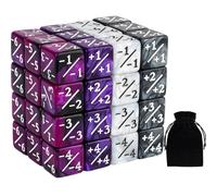 48 PCS Magic Counter Dice Plus 1 MTG Counters Dice Set Marble Life Buff Tokens D6 Dice Compatible with Magic The Gathering, TCG, Card Gaming Accessories, Purple
