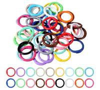 48 Pcs Metal Colored Key Ring Clips, 24mm Round Spring O Rings Circle Cute Carabiner Clips Spring Snap Hook Keychain Ring Bulk for DIY Keychain Bag Charm Handbag Purse and Lanyards Accessories