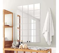 vidaXL 48 pcs Mirror Tiles Square Glass
