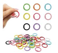 48 Pcs Multicolor Small Round Carabiner Clip, 1 Inch Metal Key Ring Clips, Circle Spring O Ring Clip for DIY Keychain Handbag Purse Dog Crafts