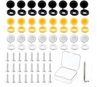 48 Pcs Number Plate Screws Kit - Oversized Plastic Top Bolts - License Plate Fixing Set- Rustproof Fit for Cars & Motorbikes