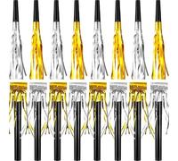 48 PCS Party Noise Makers Gold Noise Makers Party Favors, Party Blowers Bonanza, Metallic Fringe Noise Makers for Kids&Adults, 48-Piece Set for Birthday Crackers, New Year & Bonfire Night Decorations